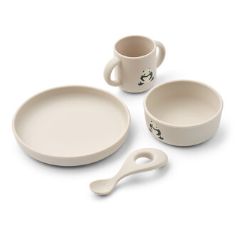 Liewood Liewood Vivi Printed Tableware Set Panda / Sandy