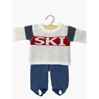 Minikane Minikane Ski sweater red/blue and leggings