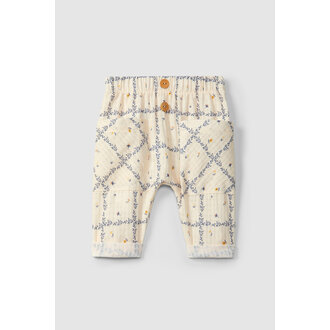 Snug Snug Pull-up Pants Printed Textured cotton Indigo