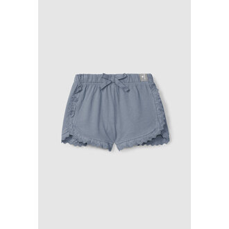 Snug Snug Plain jersey pull-up shorts embroidered details Indigo