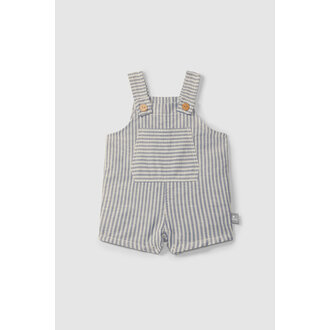 Snug Snug Dungaree shorts striped fabric pocket Indigo