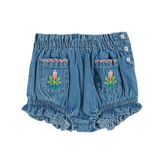 Emile et Ida Emile Et Ida bloomer poches brode denim light