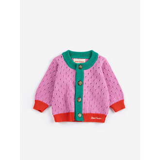 Bobo Choses Bobo Choses Color Block open work cardigan