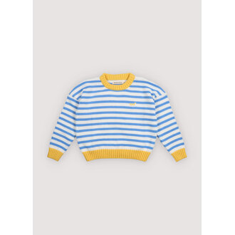 The New Society The New Society Marigold Jumper Vista Blue Stripes
