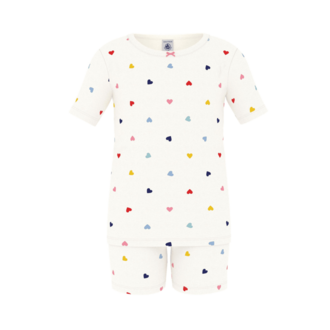 Petit Bateau Petit Bateau A0FV9 pyjama hartjesprint wit/mix