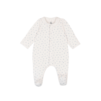 Petit Bateau Petit Bateau A0F2L fluwelen babypyjama hartjesprint blauw