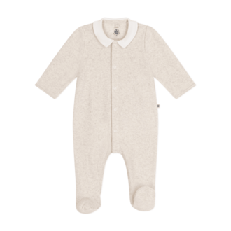 Petit Bateau Petit Bateau A0B7F babypyjama velours beige