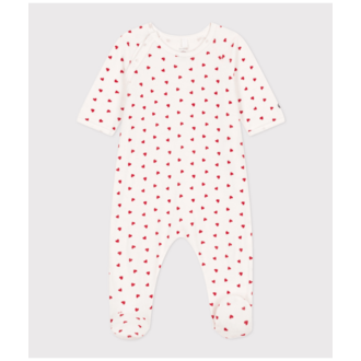 Petit Bateau Petit Bateau A0ARW fluwelen babypyjama hartjesprint