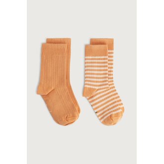 Gray Label Gray Label Ribbed Socks 2-pack Melon - Cream