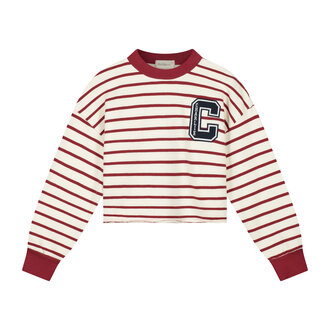 Charlie Petite Charlie Petite Lux Sweater Stripes Bordeaux/Ecru