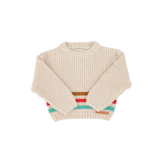 Piupiuchick Piupiuchick knitted sweater ecru multicolor stripes