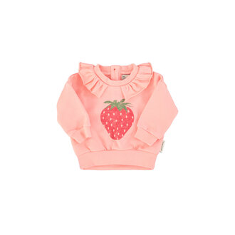 Piupiuchick Piupiuchick baby sweatshirt collar light pink strawberry
