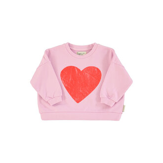 Piupiuchick Piupiuchick sweatshirt lilac red heart