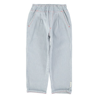 Piupiuchick Piupiuchick unisex trousers ecru indigo stripes
