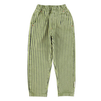 Piupiuchick Piupiuchick unisex trousers green indigo stripes