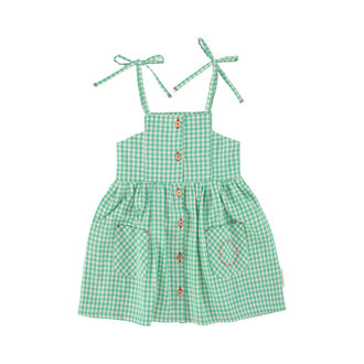 Piupiuchick Piupiuchick short dress green & ecru checkered