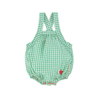 Piupiuchick Piupiuchick baby romper green & ecru checkered