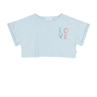 Jenest Jenest lizzy cropped t-shirt water blue