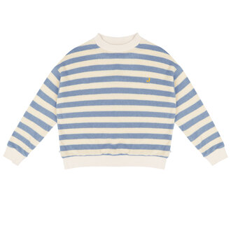 Jenest Jenest kay sweater water blue off white stripe