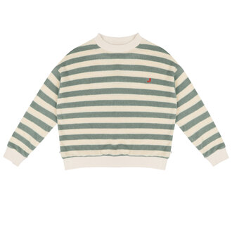 Jenest Jenest kay sweater sage green off white stripe