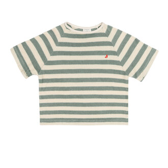 Jenest Jenest to t-shirt sage green off white stripe