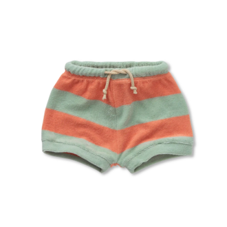 Sproet & Sprout Sproet & Sprout Terry baby shorts stripes  Silt green