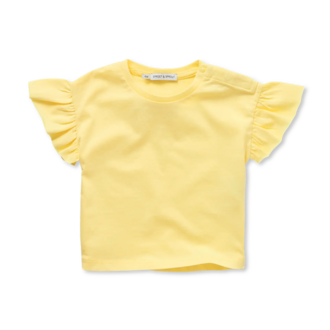Sproet & Sprout Sproet & Sprout Girls T-shirt ruffle sleeve Pastel yellow