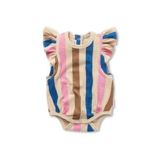 Sproet & Sprout Sproet & Sprout Romper ruffle multi stripes Sesame