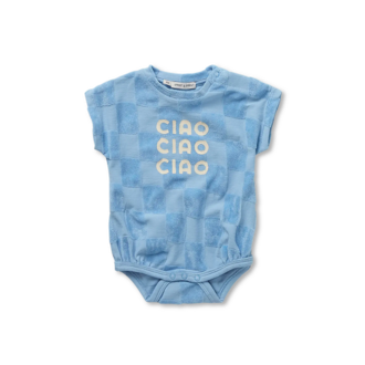 Sproet & Sprout Sproet & Sprout Loose romper teery blocks  Forever blue