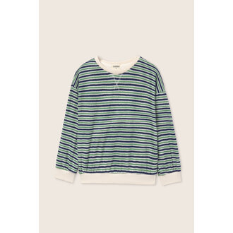 Cozmo Cozmo striped terry cloth sweatshirt blue green