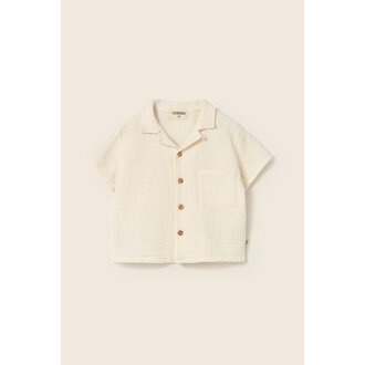 Cozmo Cozmo soft gauze cotton baby shirt ivory-soft gauze cotton