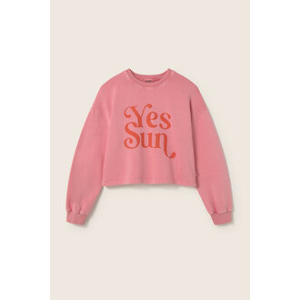 Cozmo Cozmo cotton fleece print puffed sweatshirt candy pink