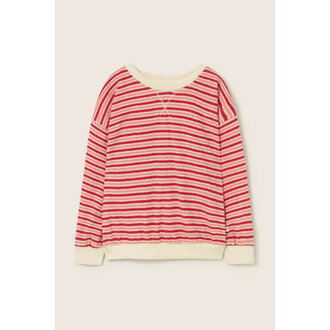 Cozmo Cozmo striped terry cloth sweatshirt pink tomato