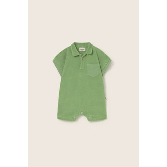 Cozmo Cozmo soft terry cloth baby jumpsuit green
