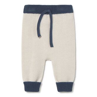 li & me li & me SAX Plain knit contrast pants cream-indigo