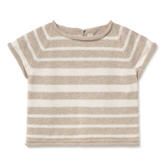 li & me li & me VINCENT Sriped short sleeve sweater cream-toasted