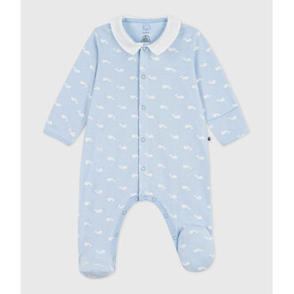 Petit Bateau Petit Bateau A0F2H katoenen babypyjama kraag walvisprint