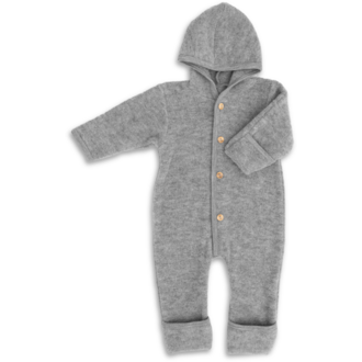 Engel Natur Engel Natur Hooded Overall fleece light grey melange