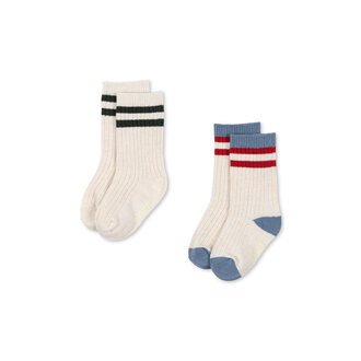 Konges Slojd Konges Slojd 2 pack rib socks pearl blue