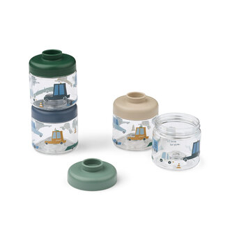 Liewood Liewood Dominique Baby Food Tritan Boxes 100 ml 4-Pack Cars / Sandy