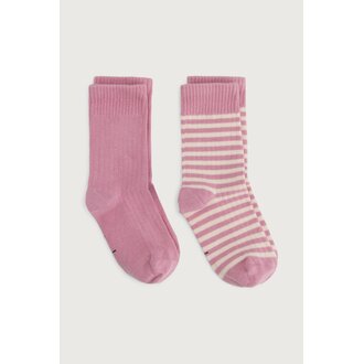 Gray Label Gray Label Ribbed Socks 2-pack Bubblegum - Cream 19-22