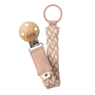 BIBS BIBS Pacifier Clip Braided Blush/Ivory