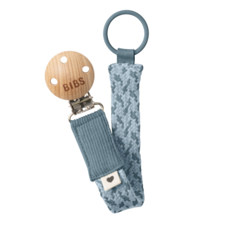 BIBS BIBS Pacifier Clip Braided Petrol/Baby Blue