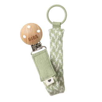 BIBS BIBS Pacifier Clip Braided Sage/Ivory