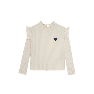 Mipounet Mipounet Charlotte flammé t-shirt ecru