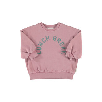 Piupiuchick Piupiuchick oversized sweatshirt pink w/ "lunch break" print