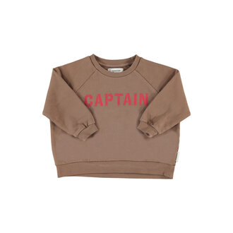 Piupiuchick Piupiuchick sweatshirt brown w/ "captain" print