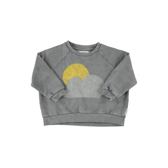 Piupiuchick Piupiuchick sweatshirt grey w/ sun & cloud print