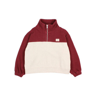 Buho Buho soft zip sweatshirt pomegranate