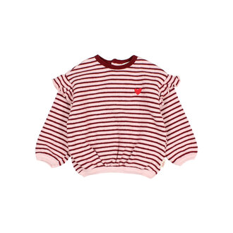 Buho Buho bb soft stripes girly sweatshirt pomegranate